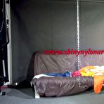 First pic of Shinynylonartsbound | SEXY SANDRA being tied and gagged with ropes and a clothgag from Stella  both wearing sexy shiny nylon AGU rainwear (Video)