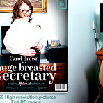 Fourth pic of Huge breasted secretary Carol brown is horny at work - Free Mature.nl content