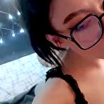 Fourth pic of Hot babe in black lingerie sucks a shaft - AmateurPorn