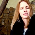 Fourth pic of Russian Smokers | Anastasia is smoking  120mm cigarette outside