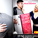 Fourth pic of Big breasted Musa Libertina seduces the delivery toyboy - Free Mature.nl content