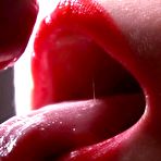 Fourth pic of Close-up pussy fuck fetish. Cum on red lips in lipstick. Slow motion - AmateurPorn