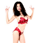 First pic of Gia Ren stripping to her burgundy socks and teasing