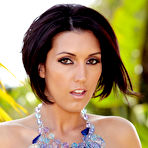 Third pic of Short-haired brunette in blue lingerie showing off that MILF body outdoors - IamXXX.com