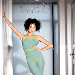 First pic of Layla Balan slowly peels off a brightly colored knit dress
