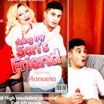 Fourth pic of Cougar Manuele has steamy hot sex with her sons friend on the couch at home - Mature.nl