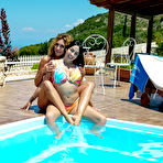 First pic of Lesbian MILFs Julia Northa and Jordan Perry eating eachothers pussy at the poolside - Mature.nl
