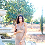 First pic of Alissa Foxy strips nude in front of a public fountain