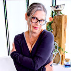 First pic of Peeping at the big tits and the hairy pussy from German Busty Tina - Mature.nl