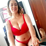 Third pic of Inked Latina female Sofia Santana looses her large breasts during a POV hand-job | NakedWomenPhotos.net