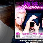 Fourth pic of Milf Espoir and stepdaughter Mia Trejsi seduce the neighbour into a threesome - Mature.nl