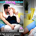 Fourth pic of Grandma Noretta loves to fuck her young helper as a way to thank him - Mature.nl