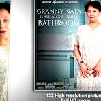 Fourth pic of Modern Grandma Nata loves to play with her dildo and her pussy in the bathroom - Mature.nl