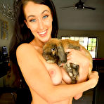 Fourth pic of Gorgeous milf Vivian Fox stuffs black stocking in her pussy