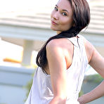 First pic of teendreams - Martina In Short White Dress And Black Thong Getting Naked By The Pool
