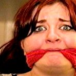 Fourth pic of tied-and-gagged.com | 23 YR OLD REAL ESTATE BROKER IS WRAP BONDAGE TAPE GAGGED, MOUTH STUFFED, CLEAVE GAGGED, HANDGAGGED, BANDANNA GAGGED, GAGS ON A SPONGE, GAG-TALKING, NYLON COVERED BARE FEET AND TIED TO A CHAIR
