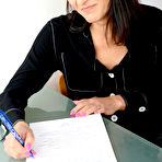 First pic of Naughty small breasted MILF Tutor Karina Fox with her shaved pussy is fucking her young student - Mature.nl