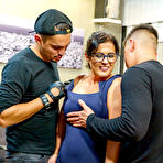 Second pic of An anal threesome office fuck with thick and curvy MILF Monste Swinger - Mature.nl