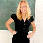 First pic of Older blonde MILF peels off her work clothes and lingerie to model nude - Nude Women Pics