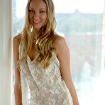 First pic of Slender Blonde Teen Strips Lingerie