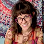 First pic of Nerdy amateur with big beautiful tits Charlee spreading her hairy pussy - Abby Winters Hairy