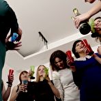 First pic of Nine horny European women sharing one big cock in a frenzied sex party - NakedPics