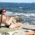 Second pic of misspussycat - Beach Nude Chilling And Stretching On Vacation With Miss Pussycat Brilla Cherry