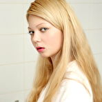 First pic of Hot blonde Sylvia poses naked, showing off her fantastic body in the bathroom