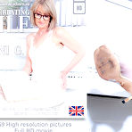 Fourth pic of Small breasted tall British skinny MILF Toni G. loves to play with her wet shaved pussy - Mature.nl