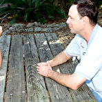 First pic of Naughty Mag - Sophia Layne, Andy Mann - Everything is for sale, even Sophia's cunt. She fucks a client on a picnic bench and catches a load on her chin.
