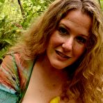 Third pic of Big boobed mom Jade poses solo in the woods and fucks her cunt with dildo - NakedPics