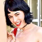 Fourth pic of Olive Glass Sexy Milf in a Red Dress