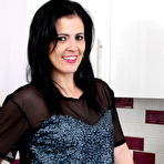 First pic of Brunette Housewife With Fat Bum Strips In The Kitchen – UK Wives Pics