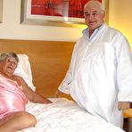 First pic of BBW Grandma Libby Ellis sites with her legs open so Doctor can inspect her shaved wet cunt &ndash; UK Wives Pics