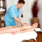 Fourth pic of Horny massuer banging his sexy teen client's shaved slit -  - Spank It Now!