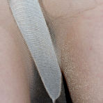 Second pic of Busty Buxom housewife with just tights on without knickers so you can see her pussy as she lifts her leg up &ndash; UK Wives Pics