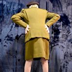 Second pic of Mature Milf dresses in vintage army uniform and then shows her saggy tits &ndash; Bare Milfs