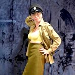 Third pic of Mature Milf dresses in vintage army uniform and then shows her saggy tits &ndash; Bare Milfs