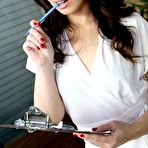 First pic of Sarah Shevon in fishnet stockings bends over and spreads her butthole &ndash; Bare Milfs