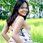 Second pic of Young sexy Asian girl spreading and fingering outdoors