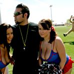 First pic of Cheerleader Brandy Talore lets her coach look at her pussy while Jayden Jaymes jerks him off &ndash; Bare Milfs