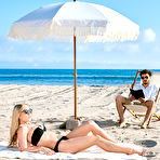 First pic of Sarah Taylor hooks up with a younger photographer at the beach for instant sex