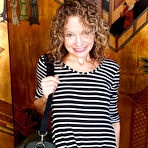 First pic of Tia M. is an American skinny cougar with small  tits and has a special workout for her shaved pussy - Mature.nl