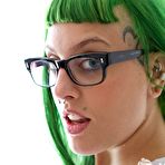 Third pic of Lola A. Shows Off Blue Butt Plug Lola A.