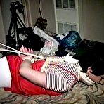 First pic of tied-and-gagged.com | 25 Yr OLD 2nd GRADE SCHOOL TEACHER IS ROPE HOG-TIED ON BED, BAREFOOT, TOE-TIED, CLEAVE GAGGED, GAG-TALKING AND WEARING A  GRANNY GIRDLE (D74-5)