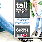 Fourth pic of Tall big natural tits British Secret is a blonde GILF loves to play with her shaved pussy - Mature.nl