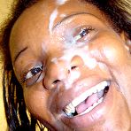 Fourth pic of Tight-body black Latina shows off her perfect ass and a big face-load of cream
