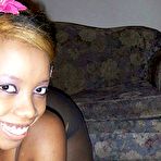 Second pic of Black girl in pantyhose playing big tits