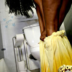 Second pic of Black slut sucks & fucks white dick at gloryhole