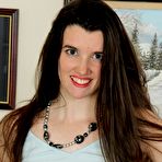 First pic of Long haired amateur Gabby Smith spreads her hairy muff after getting naked